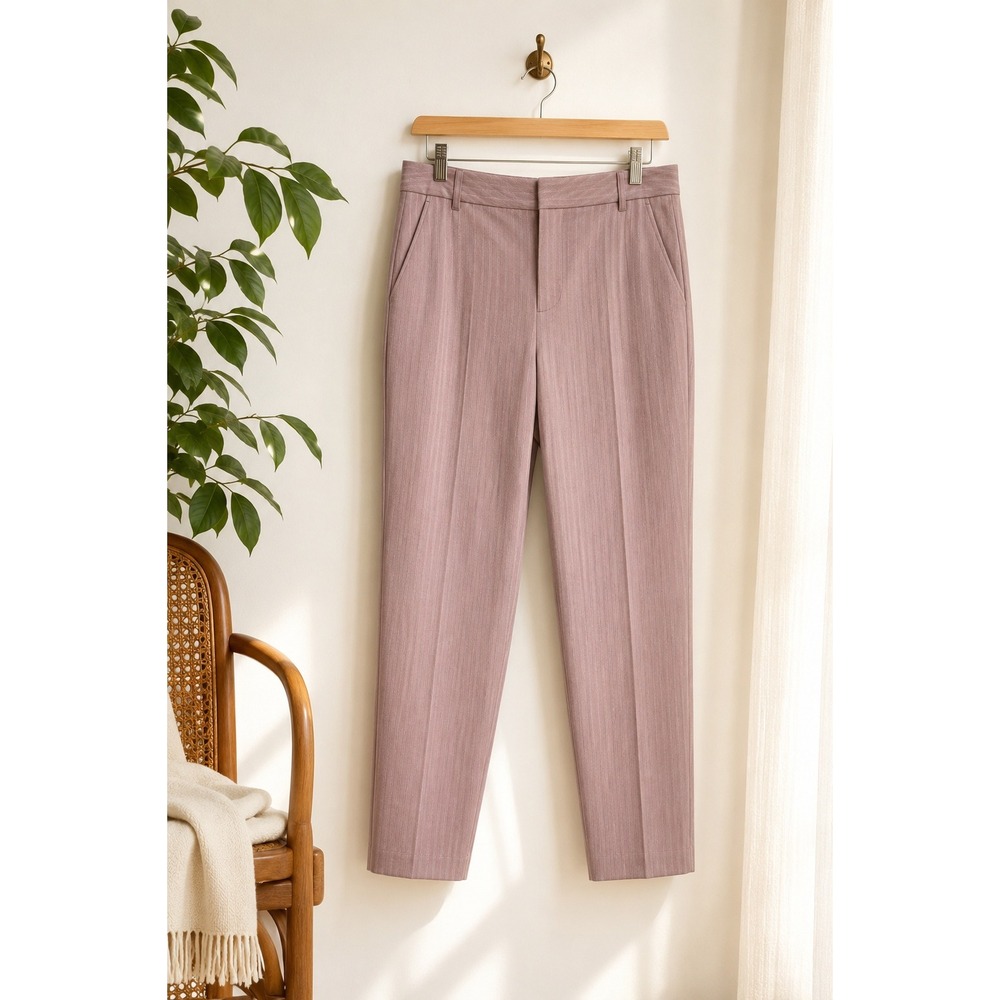 Banana Republic High Rise Tapered Pink Stripe Ankle Career Pants Women's 10‎